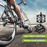 Loocower Bicycle Pedals 9/16 Aluminum Anti-Slip Mountain Road Hybrid Black view 6