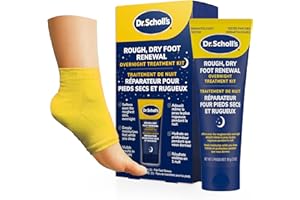 Dr. Scholl's Rough, Dry Foot Renewal Ultra Overnight Treatment with Overnight Foot Cream 85g with Aloe, Coconut Oil & Urea an