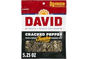 DAVID Jumbo Sunflower Seeds, Cracked Pepper Flavor, Stocking Stuffer, 5.25 oz.