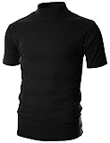 Ohoo Mens Short Sleeve Mock Turtleneck Basic Tops