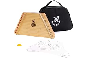 European Expressions Music Maker Lap Harp with Sheet Music and Black Carrying Case