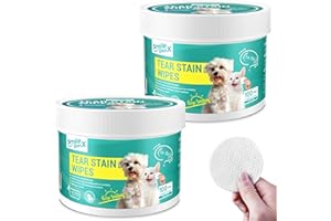 SmileDenX Dog Eye Wipes, Gentle Tear Stain Eye Wipes for Dogs & Cats, Pet Eye Cleaner Wash Removes Discharge, Crust, Debris, and Gunk (200 Pcs, Unscent)