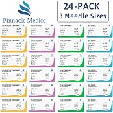 Practice Sutures | Sutures Thread with Needle (24 Mixed 2/0, 3/0, 4/0) | for Medical, Nursing, and Veterinary Students Suture Training | Suture Kit Companion | Demonstration and Education Use Only