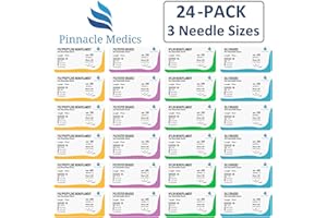 PINNACLE MEDICS Practice Sutures | Sutures Thread with Needle (24 Mixed 2/0, 3/0, 4/0) | for Medical, Nursing, and Veterinary Students Suture Training | Suture Kit Companion | Demonstration and Education Use Only