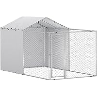 PawHut Outdoor Dog Kennel with Waterproof & UV-Resistant Cover, Dog Run with Secure Lock for Small Medium Large Dogs, 13.1' x