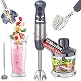 Mueller Multistick 800W 3-in-1 Immersion Blender Handheld, 12 Speed with Turbo Boost, Heaviest Duty Copper Motor, Titanium Bl