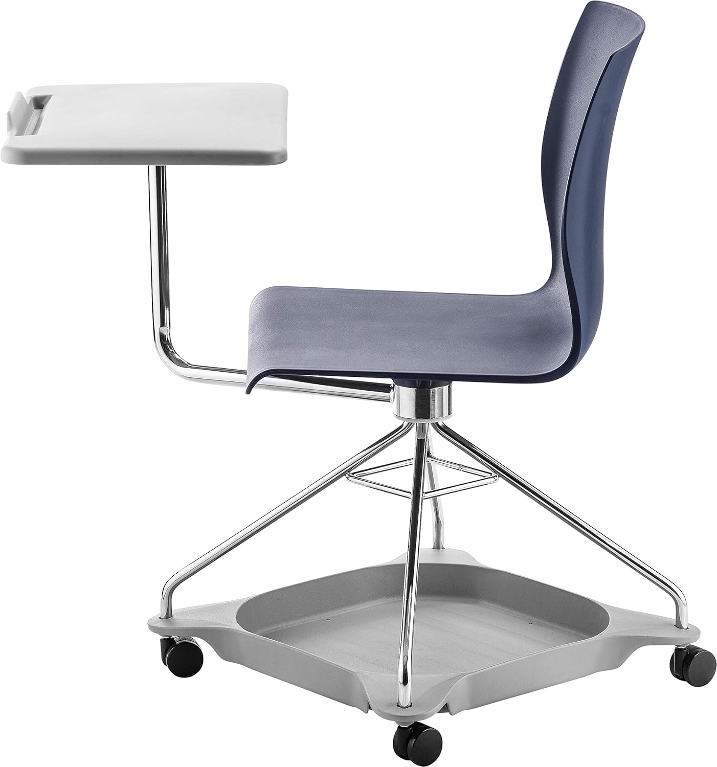 National Public Seating Mobile Chair with Tablet Arm and Storage, Blue: Industrial & Scientific