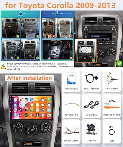 8 Core 6G 128G For Toyota Corolla 2009-2013 Android Car Stereo Carplay Android A