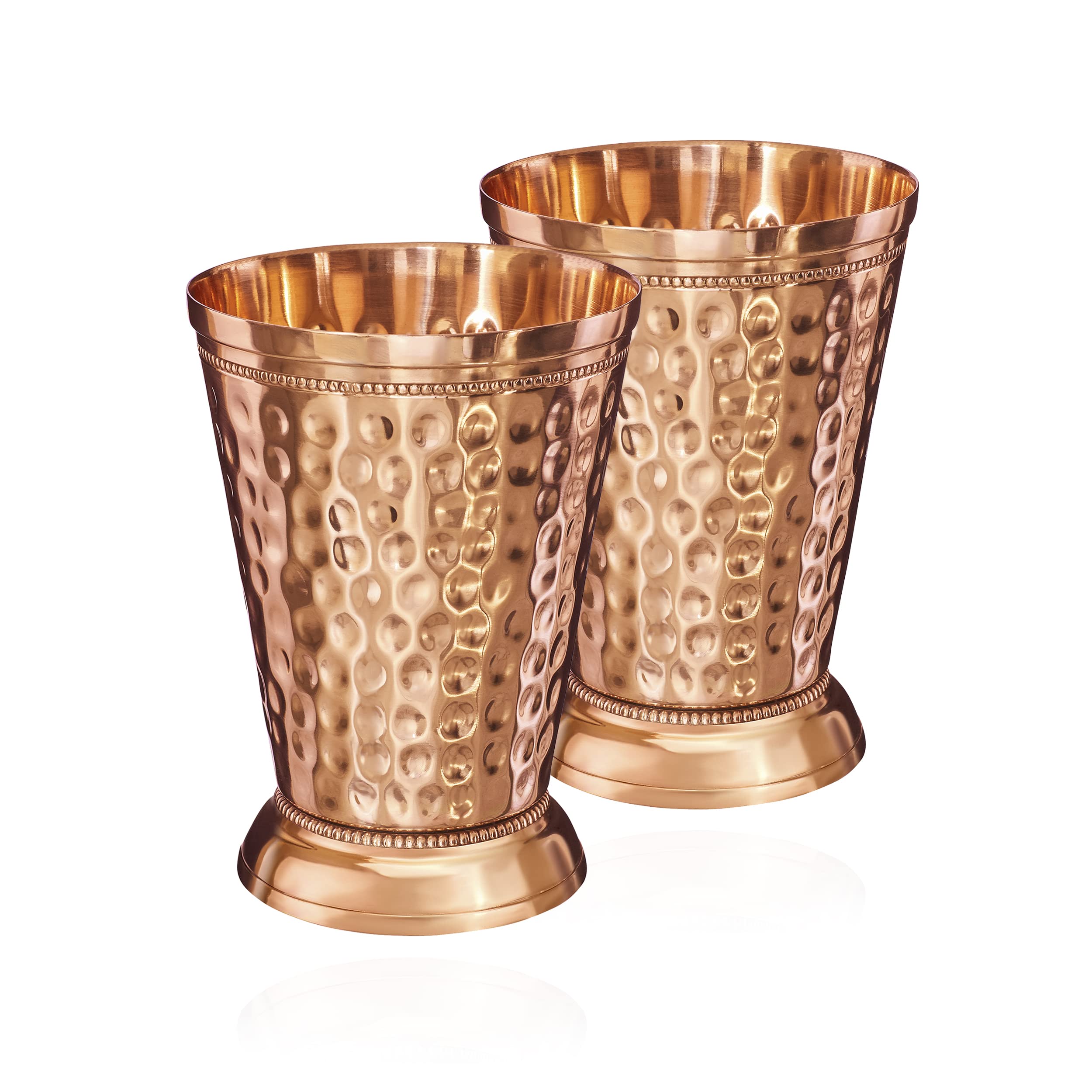 NKlaus 2 x 155 g copper cups, pure copper (100%) drinking cups, goblet moscow mule, 350 ml, 11263