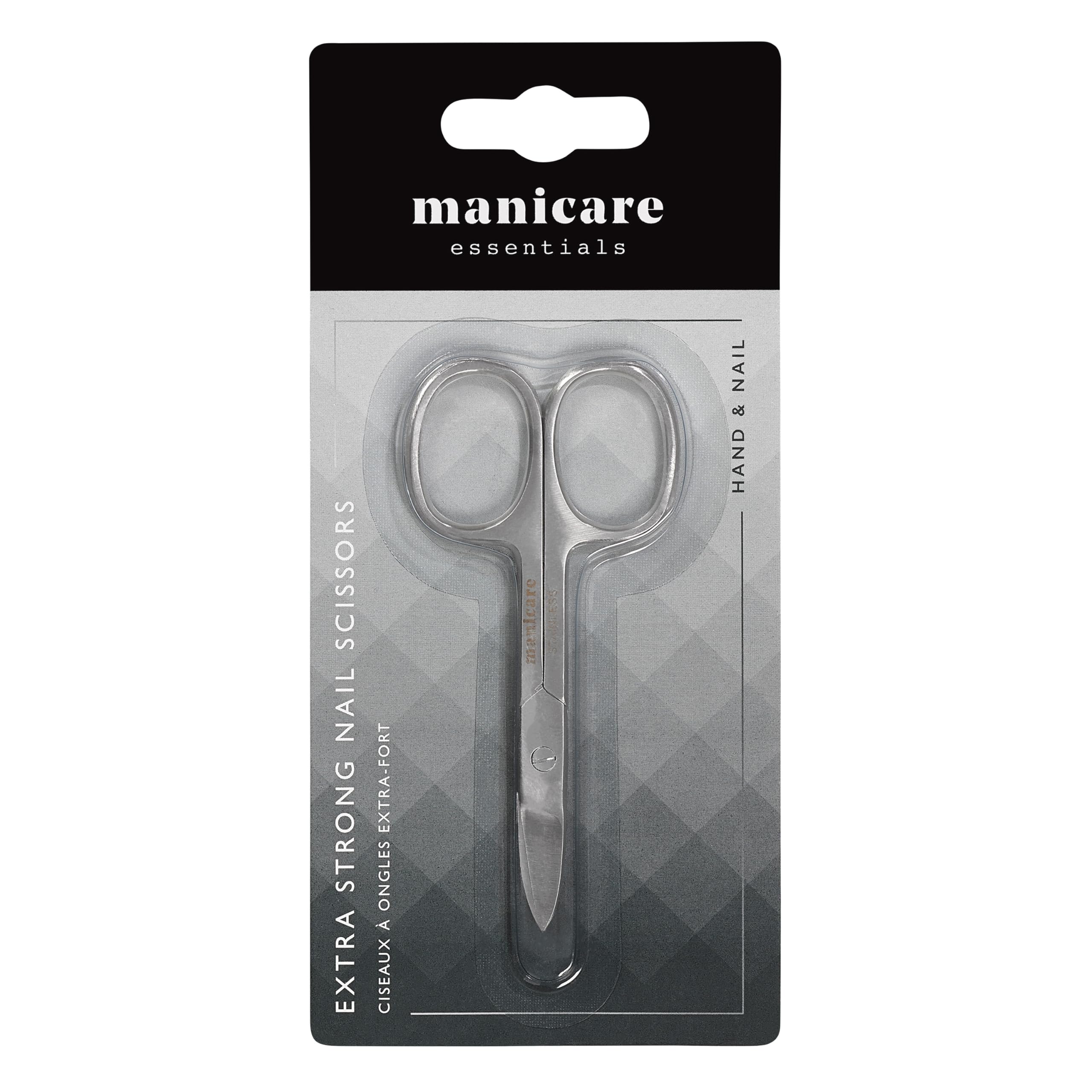 Manicare Extra Strong Nail Scissors, Professional Japanese Stainless Steel, Sharp Tips, Trims Fingernails And Toenails, Heavy Duty For Tough Thick Nails, Multi-Purpose Beauty Scissors