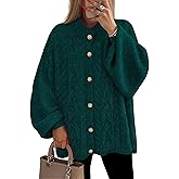 ZESICA Women's Fall 2026 Cardigan Sweaters Long Sleeve Button Down Oversized Soft Knit Winter Coats Trendy Outerwear
