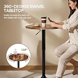 Yaheetech Round Bar Table Adjustable 69.5-91 cm Rustic Brown view 6