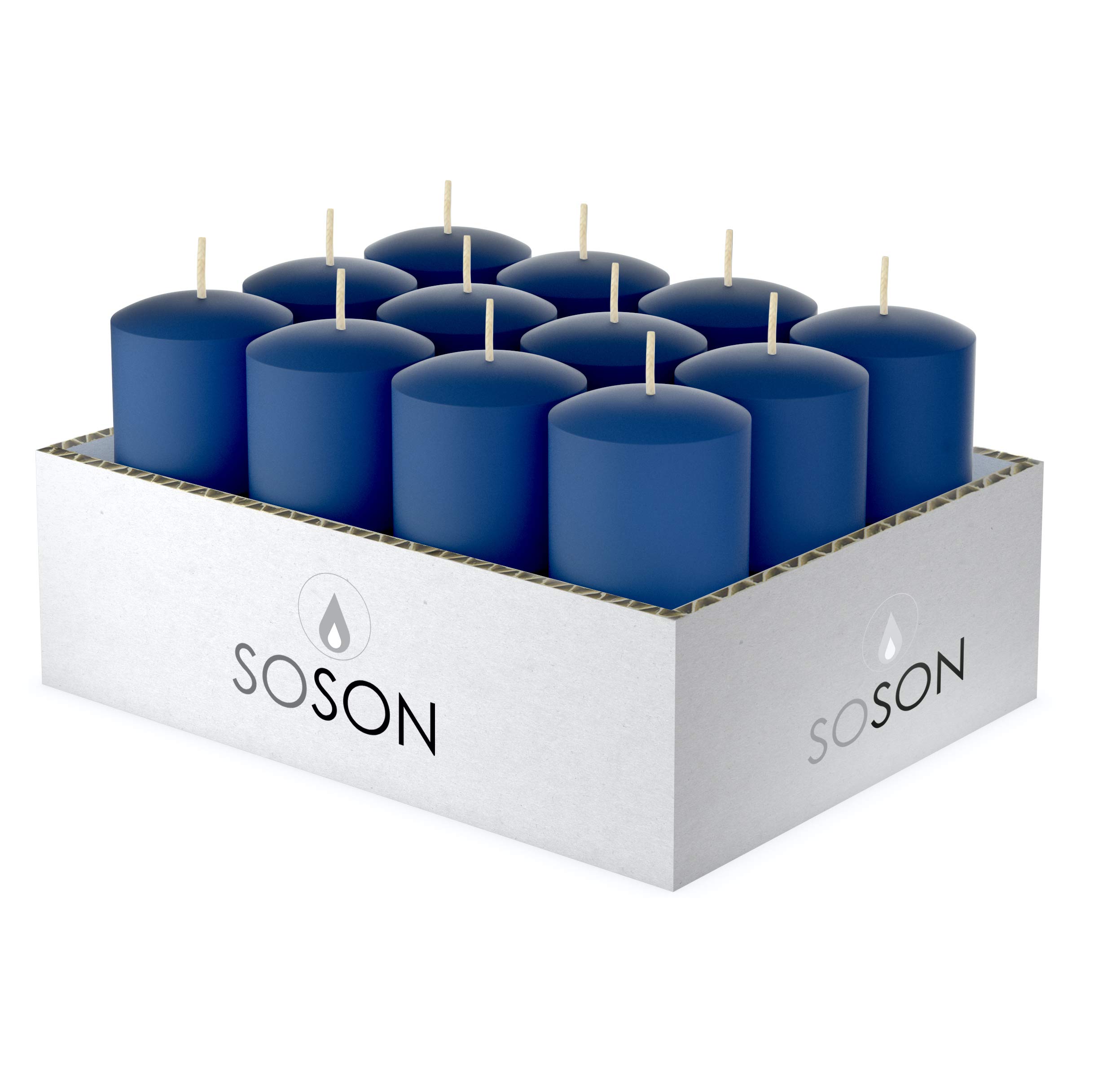 Photo 1 of Simply Soson Bulk Votive Candles - 24 Blue Unscented Candles, 10 Hour Burn Time, Perfect for Weddings, Birthdays & Home Decor