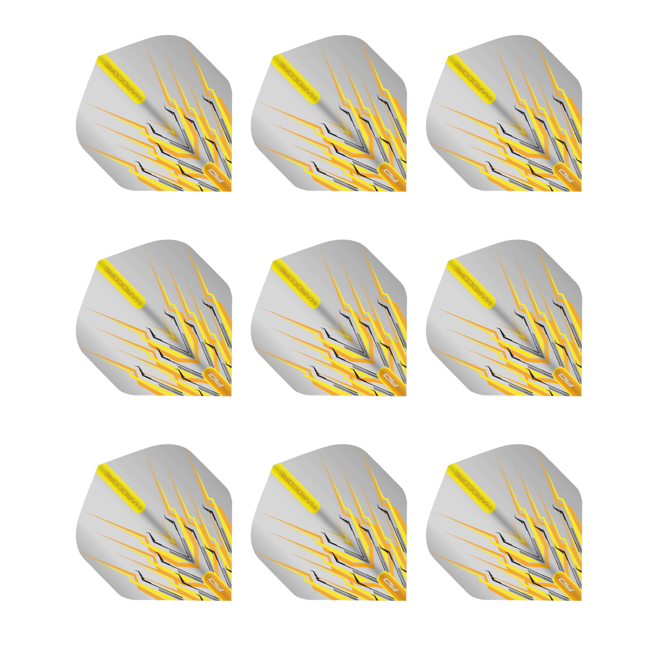 RED DRAGON Peter Wright Snakebite Hardcore Mohawk Yellow Dart Flights - 3 Sets Per Pack (9 Flights in Total)