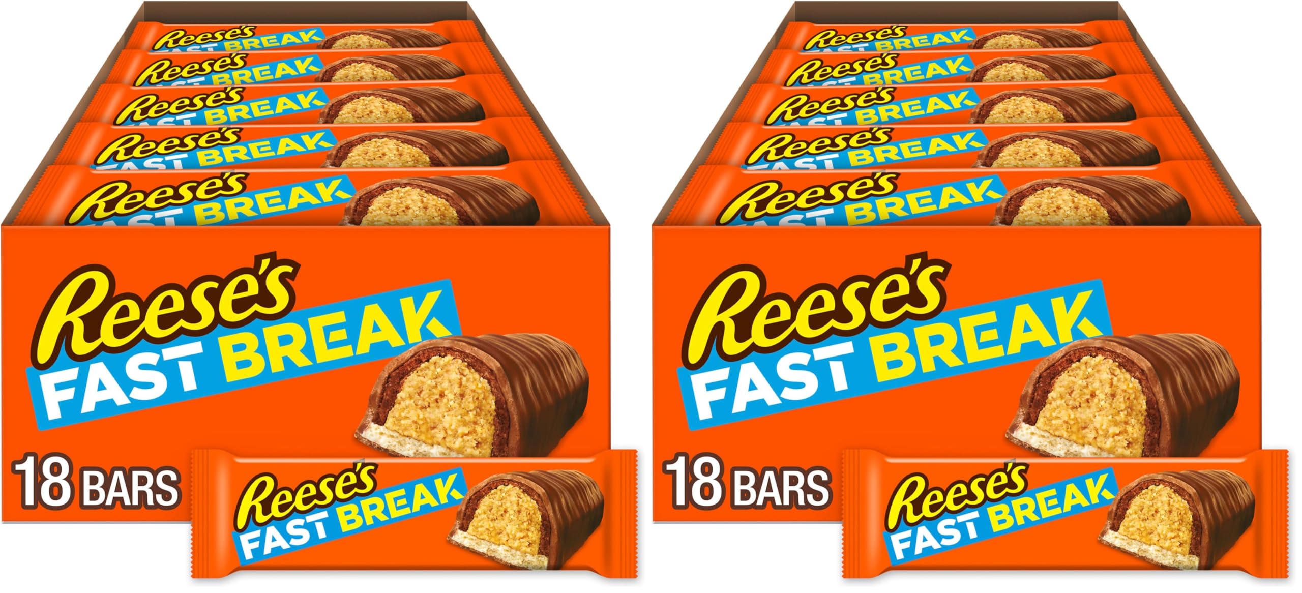REESE'S FAST BREAK Peanut Butter Nougat Candy Bars, 1.8 oz (Pack of 36) Image