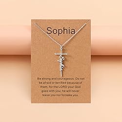 Lcherry Sophia Name Cross Necklace Personalized