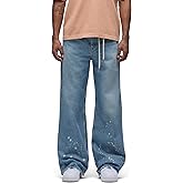 Hudson Mens Luca Loose Fit Wide Leg Denim Pant