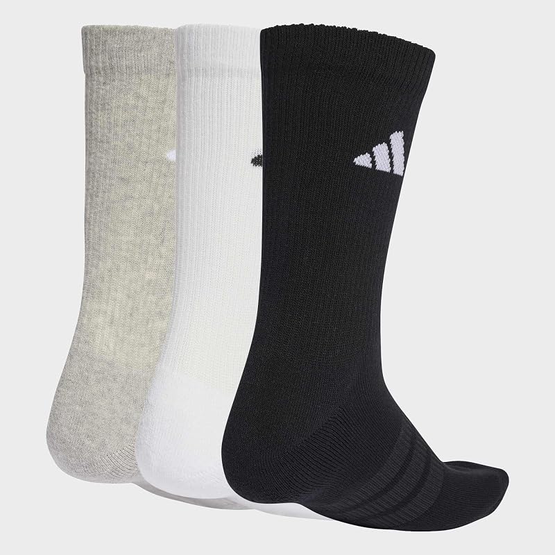 Mixte Cushioned Sportswear Crew Socks 3 Pair Pack, medium grey heather/white/black, 40-42