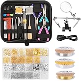 Giwaelro Jewelry Repair Kit for Adults, Jewelry Making Supplies with Pliers, Wires, Findings, Necklace Chains, Magnifier and Storage Bag