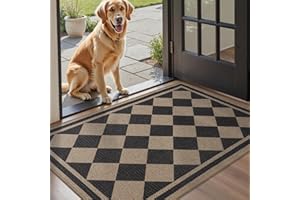 Front Door Mat Indoor Outdoor Mat for Entrance Mat Easy-Jute Entryway Mat-Mud Trapper Absorbent Low-Profile Fall Door Mats En