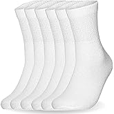 Special Essentials Diabetic Socks for Men & Women – 6 Pairs of Non-Binding Moisture-Wicking Neuropathy Socks – Ankle Length