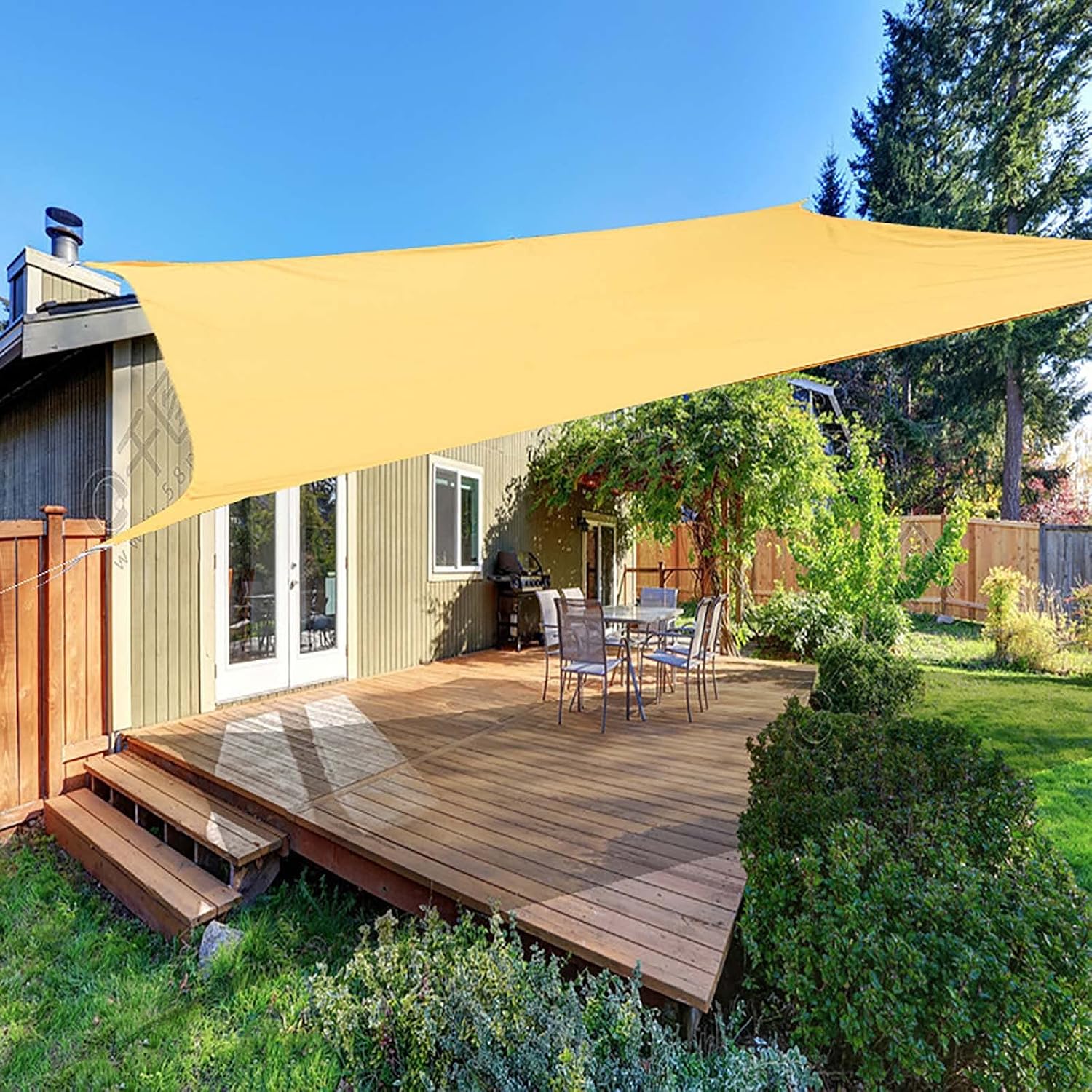 Amazon 日除け シェード 雨よけシェード 目隠しシェード Uvカット 撥水 窓 ベランダ ウッドデッキ 廊下 キャンプ 屋外の庭のテラスの裏庭のため 矩形オーニング オーニング シェード