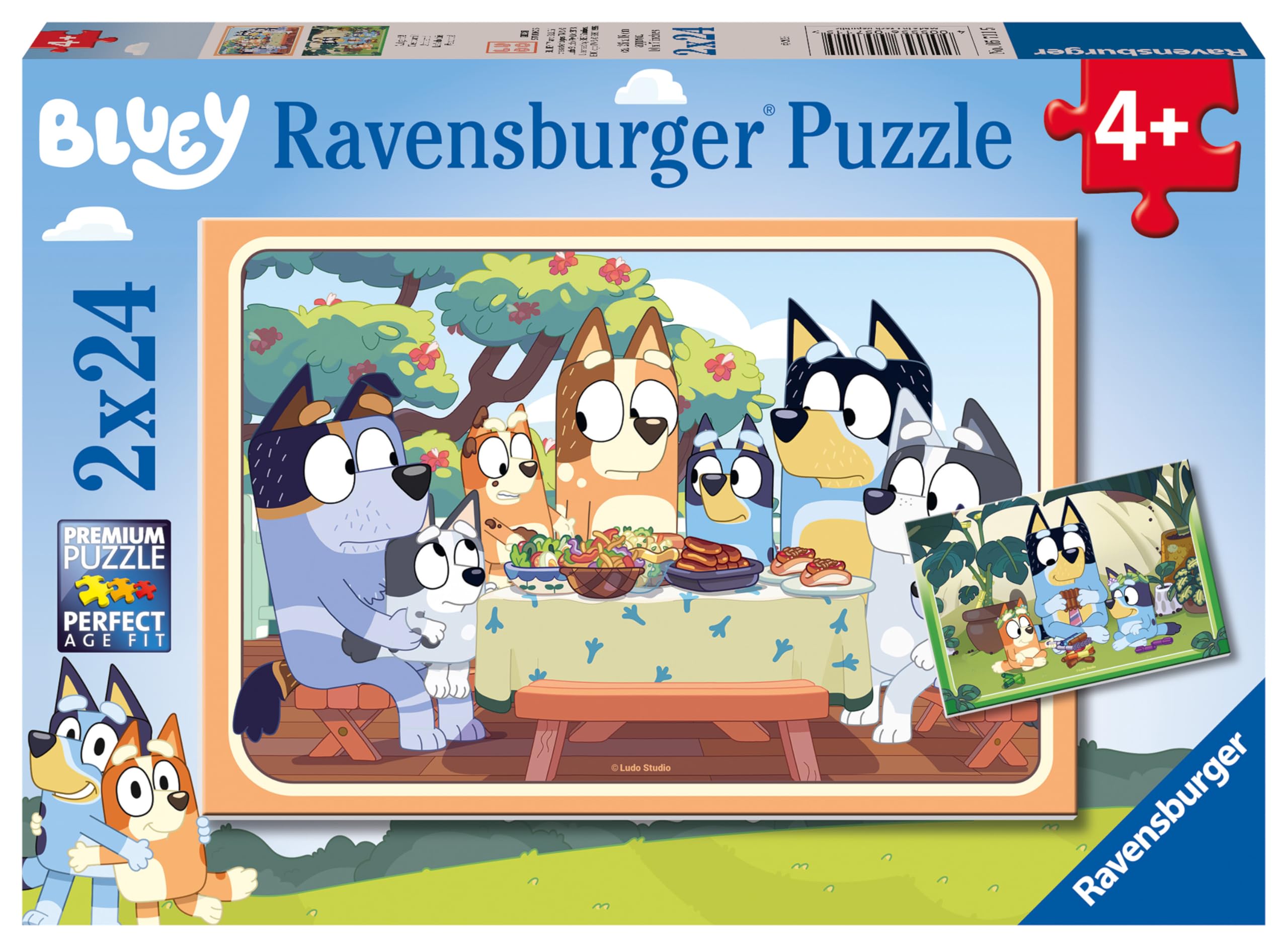 Ravensburger Bluey 2x 24 Piece Jigsaw Puzzles for Kids Age 3 Years Up - Gifts for Toddlers