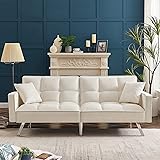 EMKK Modern Velvet Sofa Couch Bed with Armrests and