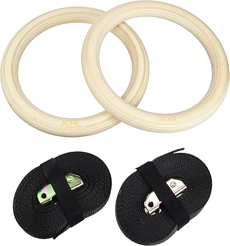 JCHL Anillas de madera para gimnasia, crossfit, fitness ...