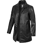 fjackets Leather Jacket Mens - Real Lambskin Leather Jackets for Men Carcoat Style Men's Leather Coats