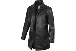 fjackets Leather Jacket Mens - Real Lambskin Leather Jackets for Men Carcoat Style Men's Leather Coats
