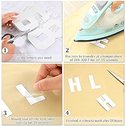 Outus 18 Sheets 216 Pcs Iron on Letters and Numbers