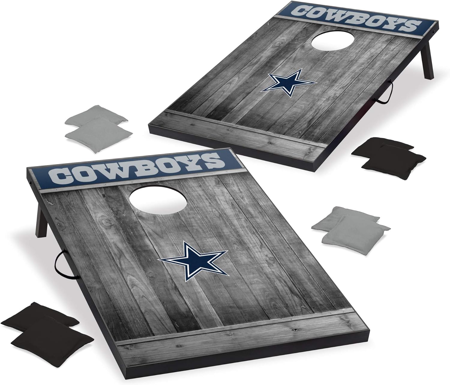 Wild Sports 2'x3' MDF Wood NFL Dallas Cowboys Cornhole Set - Grey Wood Design : Sports & Outdoors