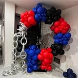 Isndare Red Blue Black Balloons 12 Inch Confetti Set 35 pcs Helium/Air view 5