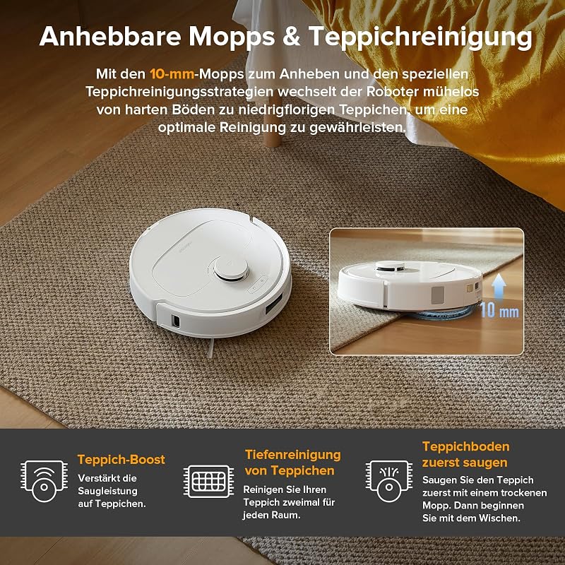 QV 35A Set Saugroboter mit Wischfunktion mit 8.000 Pa Saugkraft