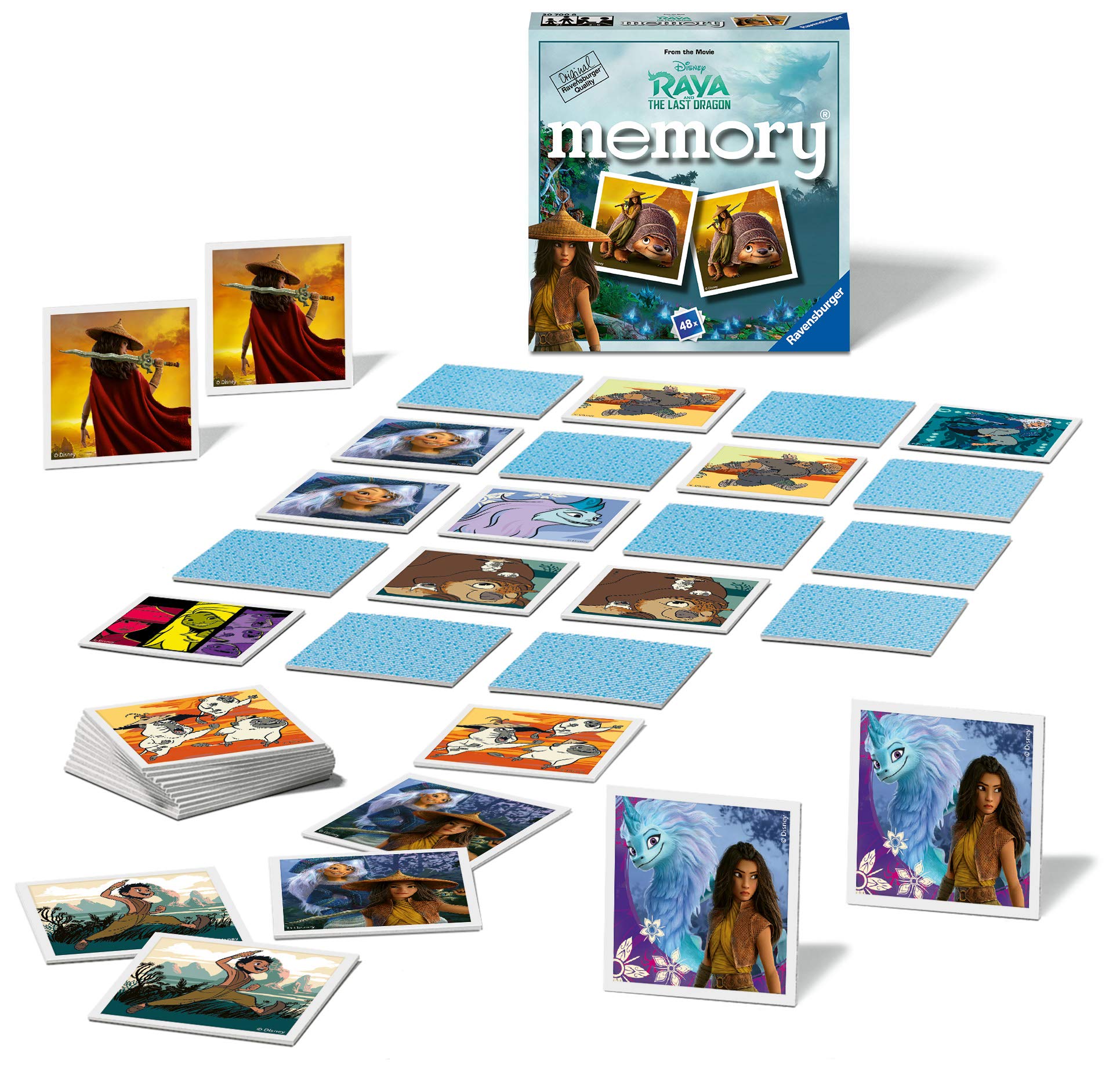 Ravensburger Raya & The Last Dragon Mini Memory Game - Matching Picture Snap Pairs Games For Kids Age 3 Years Up