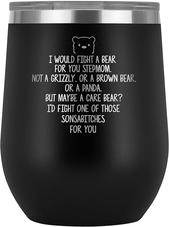 Amazon Com Funny Stepmom Gifts Wine Tumbler Glass Travel