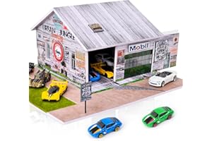 GALUMO 1/64 Diorama,Display Case for Hot Wheels Garage with LED,Storage Case Compatible with Hot Wheels&Matchbox Cars,1/64 Scale Diecast Car Display, Warehouse Scene (NO Cars)