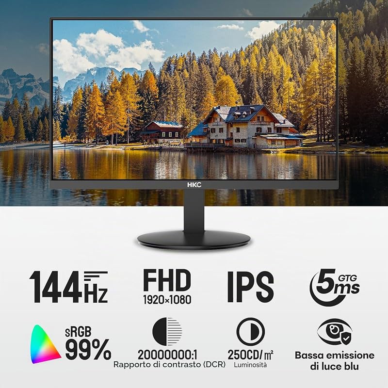 Monitor Gaming 27 Pollici, IPS FHD 144Hz, 5ms GTG, Eye Care