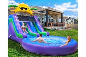 OKAYEGO 26FT(L) Commercial Grade Water Slide for Kids Adults, (Double Slides) (Heavy Duty Full PVC) (Large Airtight Water Pool), (950w UL Blower), Inflatable Waterslide for Backyard, Outdoor Blow up Park