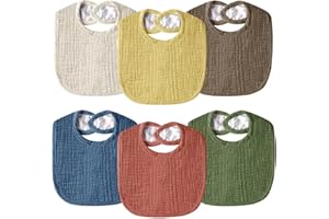 Wrrernsin Muslin Baby Bibs for Unisex Boys Girls, Cotton Drool Bibs, Adjustable Newborn Bibs for Drooling and Teething