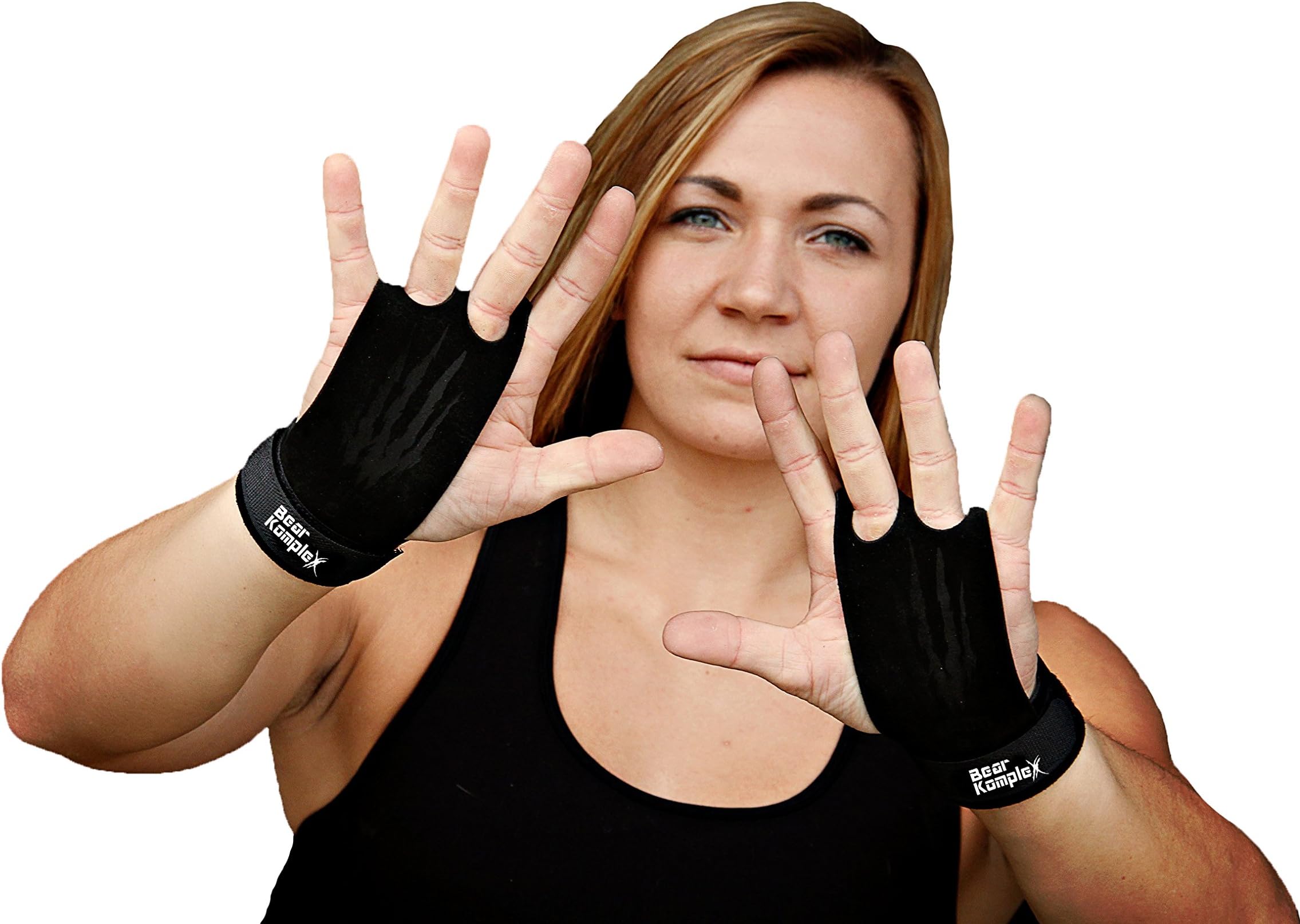 Bear KompleX2 Hole Leather Hand Grips for Crosffit Workouts, Pull-ups, Weightlifting, WOD Gymnastics, Crosstraining Palm Grips with Wrist Wraps, Hand Protection from Rips and Blisters,1 Pair