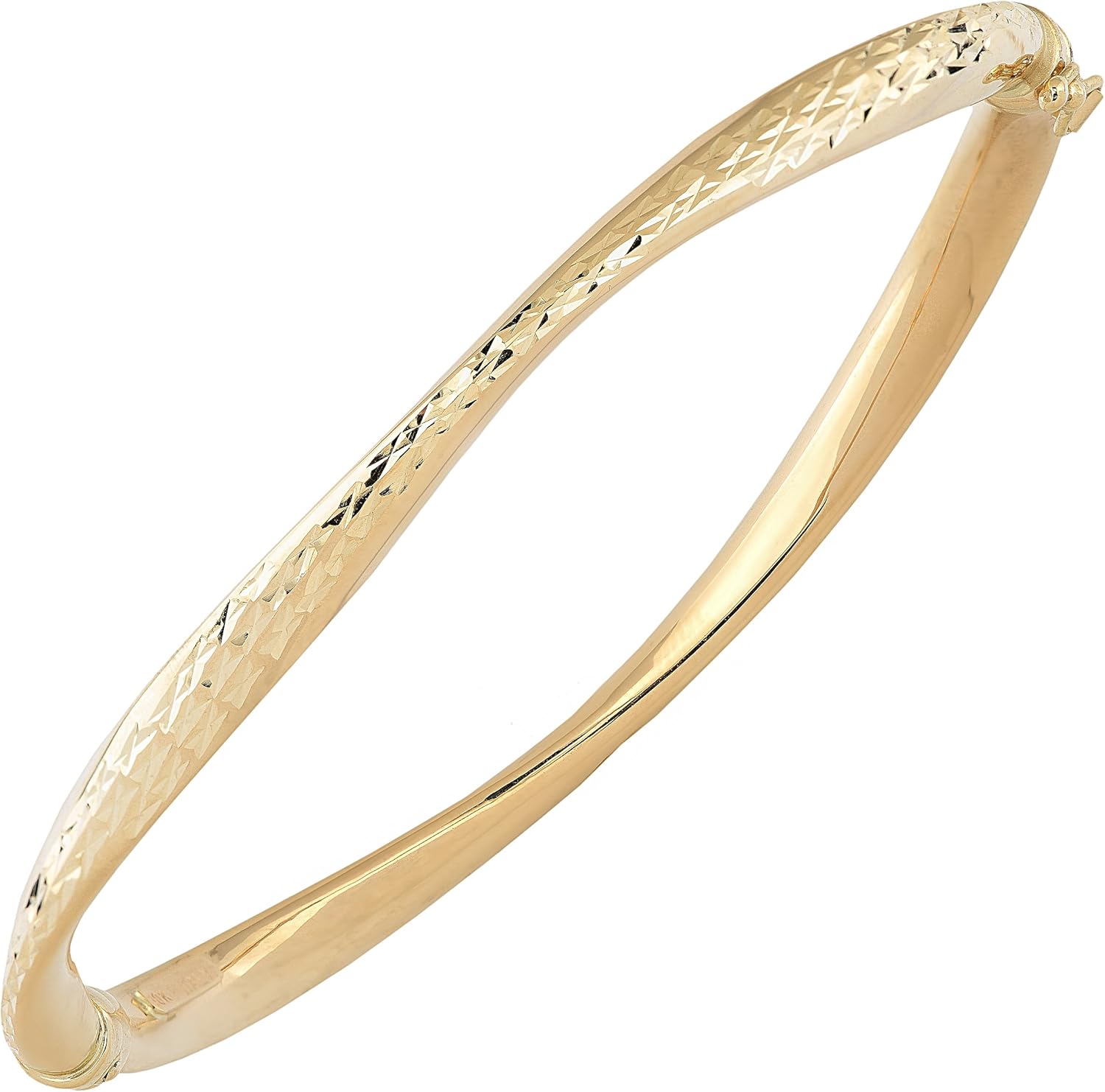 Kooljewelry 10k Yellow Gold High Polish and DiamondCut