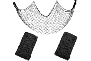 Decorative Fishing Net 5x10 ft,YuanDe 2 Pack Large Black Picture Fish Net, Wall Photo Hanging Fishnet for Nautical Mermaid Pirate Ocean Themed Hawaii Beach Under The Sea Party Decorations