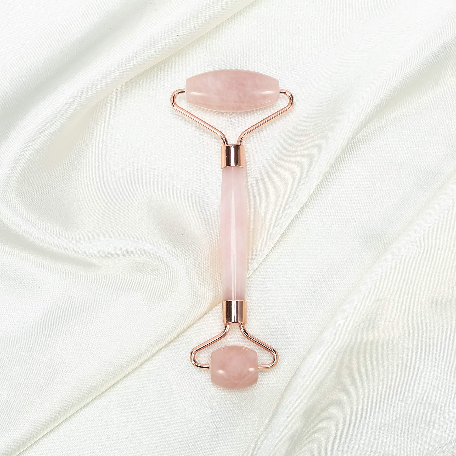 Natural Jade Roller For Face - Aging Wrinkles, Puffiness Facial Skin Massager Treatment Therapy - Premium Jade Stone, By Crystal Lemon (Rose Quartz): Beauty