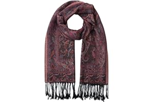 Umjetnost Womens Soft Silky Pashmina Rave Scarf Paisley Pattern Pashmina Shawl Wrap with Fringes