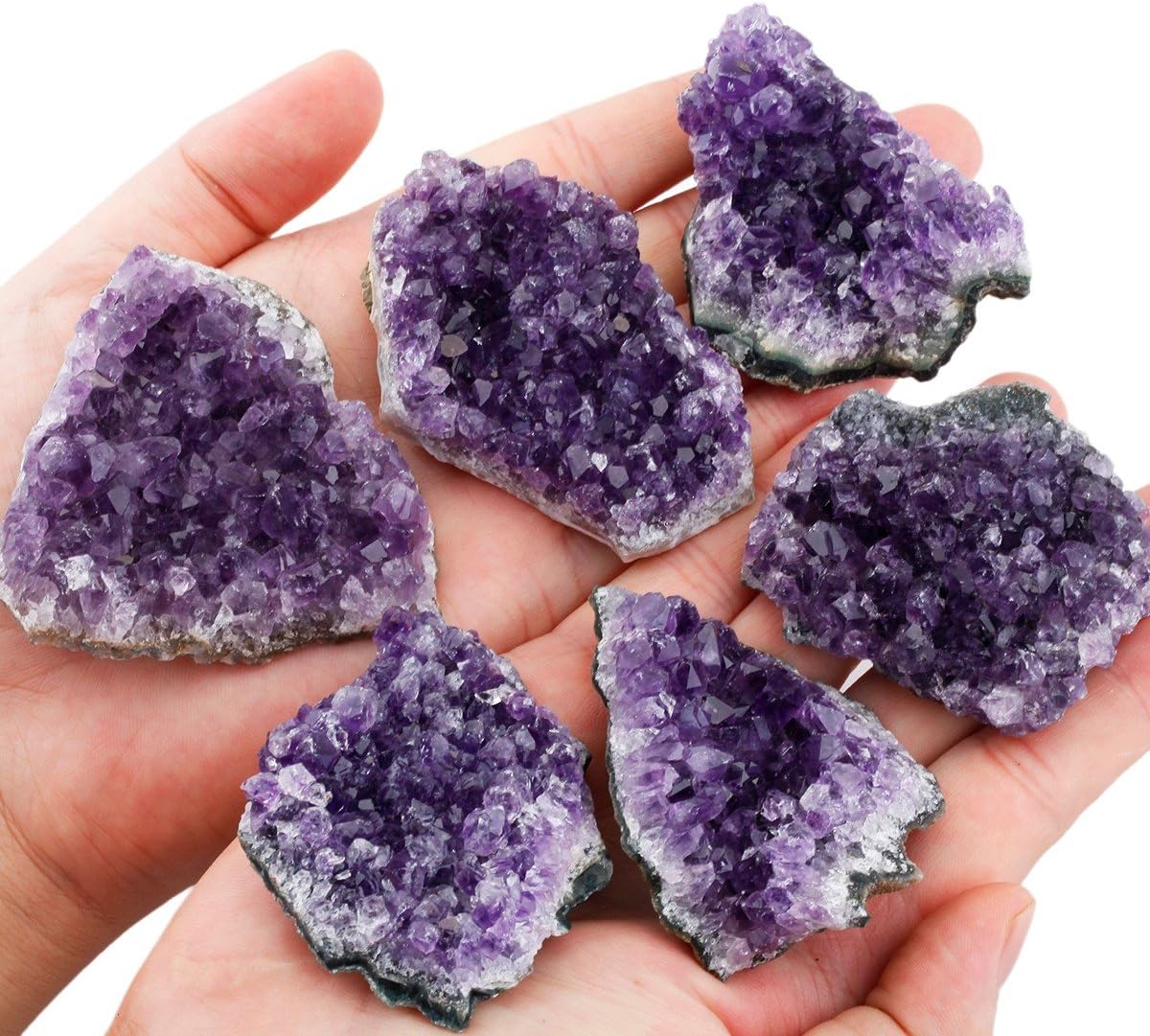 Rockcloud Natural Purple Amethyst Quartz Crystal Cluster Geode Druzy Home Decoration Gemstone Specimen: Home & Kitchen