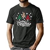 LAZYCHILD Christmas Shirts for Men: Merry Christmas Shirts Men Christmas Tree Shirt Believe Xmas Tops