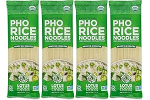 Lotus Foods Organic Traditional Pho Rice Noodles - Gluten Free Vietnamese Pho Rice Noodles, GF, Vegan, USDA Organic - 8 oz (Pack of 4)