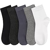 Women Thin Cotton Socks Comfort Breathable Soft Socks Above Ankle Crew Socks 5 Pairs